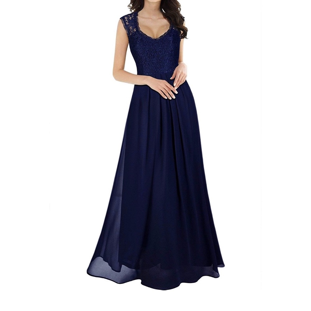 Women's Casual Deep- V Neck Sleeveless Maxi Dress
